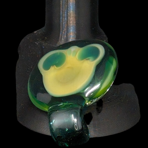 Skuzz Glass 14mm Green Slide / Skull Pendant